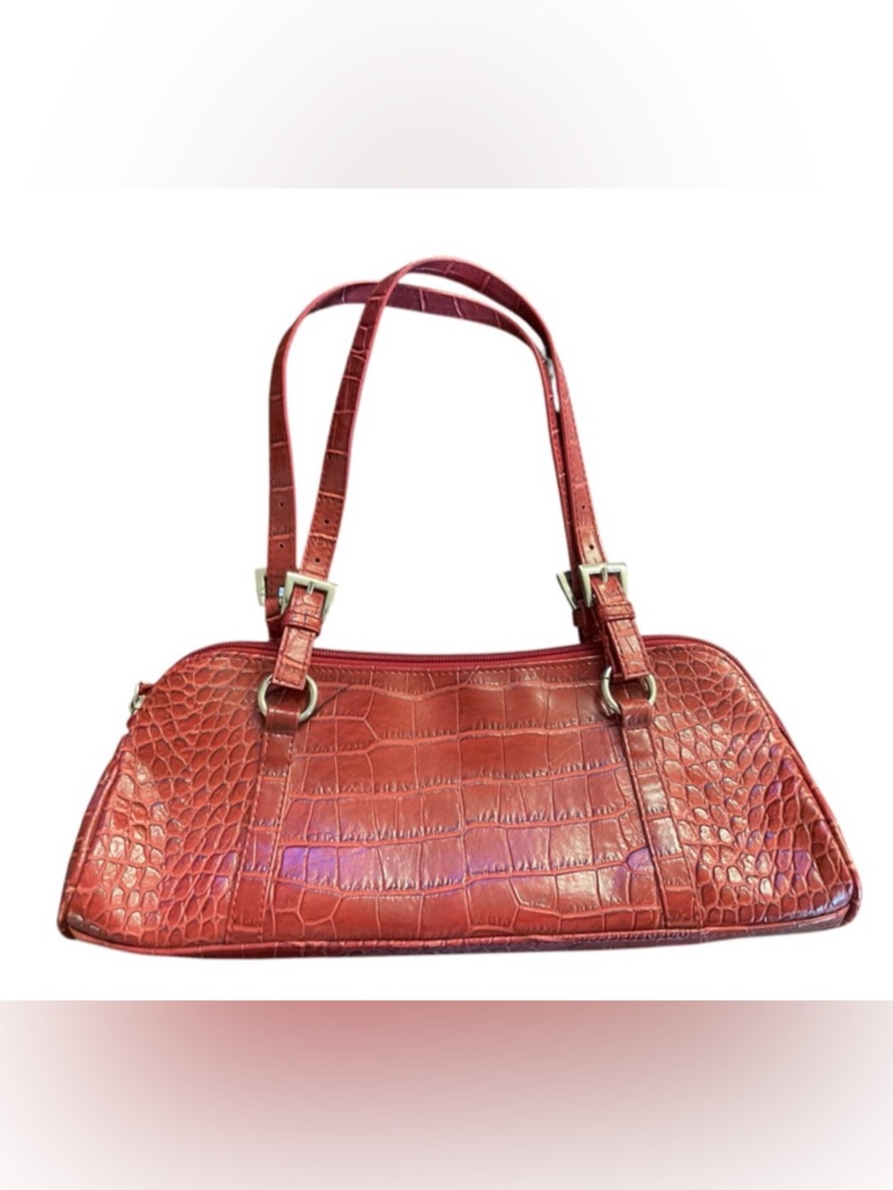 Bisou Bisou Shoulder Bag Baquette East West Crocodile Print Y2K NWOT